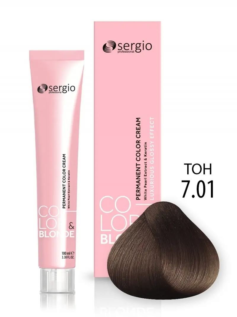 Sergio Professional Краска для волос с кератином COLOR&BLONDE тон 7.01, 100 мл