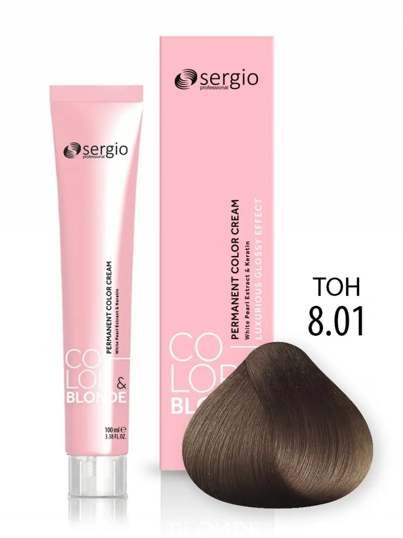 Sergio Professional Краска для волос с кератином COLOR&BLONDE тон 8.01, 100 мл