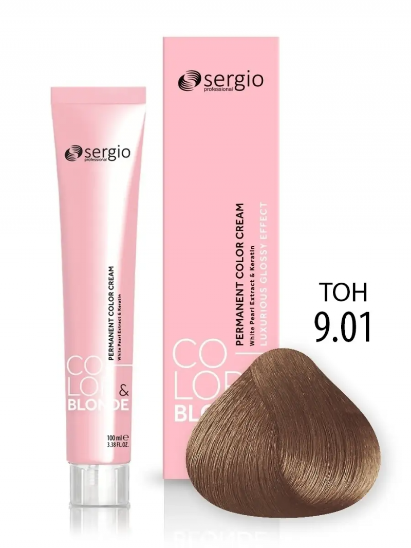 Sergio Professional Краска для волос с кератином COLOR&BLONDE тон 9.01, 100 мл
