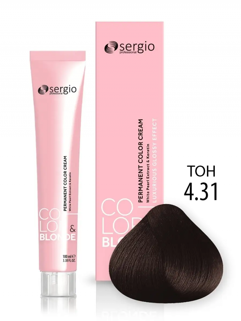 Sergio Professional Краска для волос с кератином COLOR&BLONDE тон 4.31, 100 мл