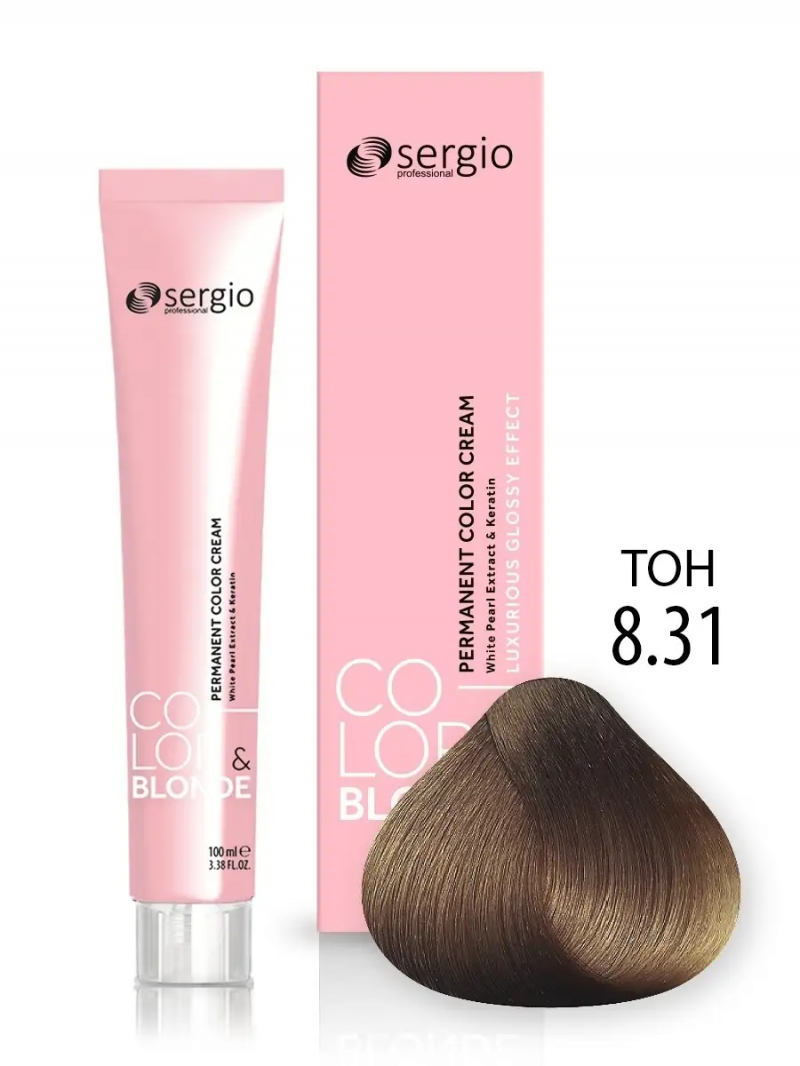 Sergio Professional Краска для волос с кератином COLOR&BLONDE тон 8.31, 100 мл