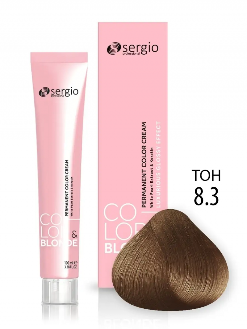 Sergio Professional Краска для волос с кератином COLOR&BLONDE тон 8.3, 100 мл