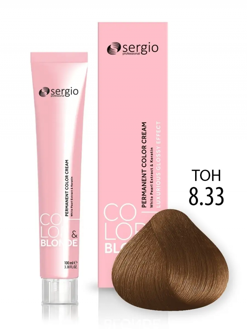 Sergio Professional Краска для волос с кератином COLOR&BLONDE тон 8.33, 100 мл