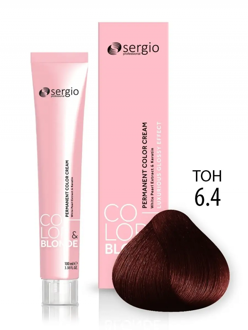 Sergio Professional Краска для волос с кератином COLOR&BLONDE тон 6.4, 100 мл