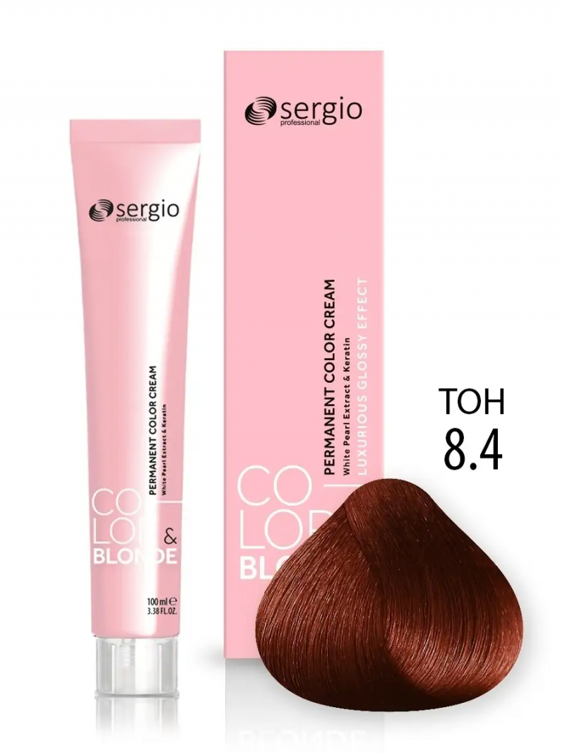 Sergio Professional Краска для волос с кератином COLOR&BLONDE тон 8.4, 100 мл