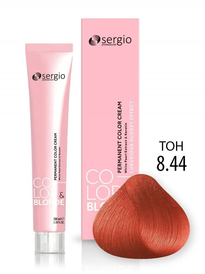 Sergio Professional Краска для волос с кератином COLOR&BLONDE тон 8.44, 100 мл