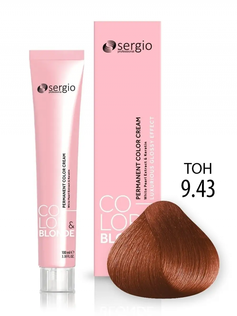 Sergio Professional Краска для волос с кератином COLOR&BLONDE тон 9.43, 100 мл