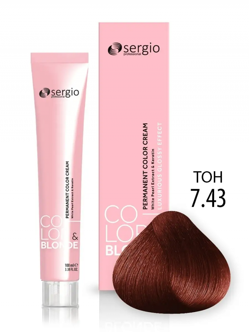 Sergio Professional Краска для волос с кератином COLOR&BLONDE тон 7.43, 100 мл