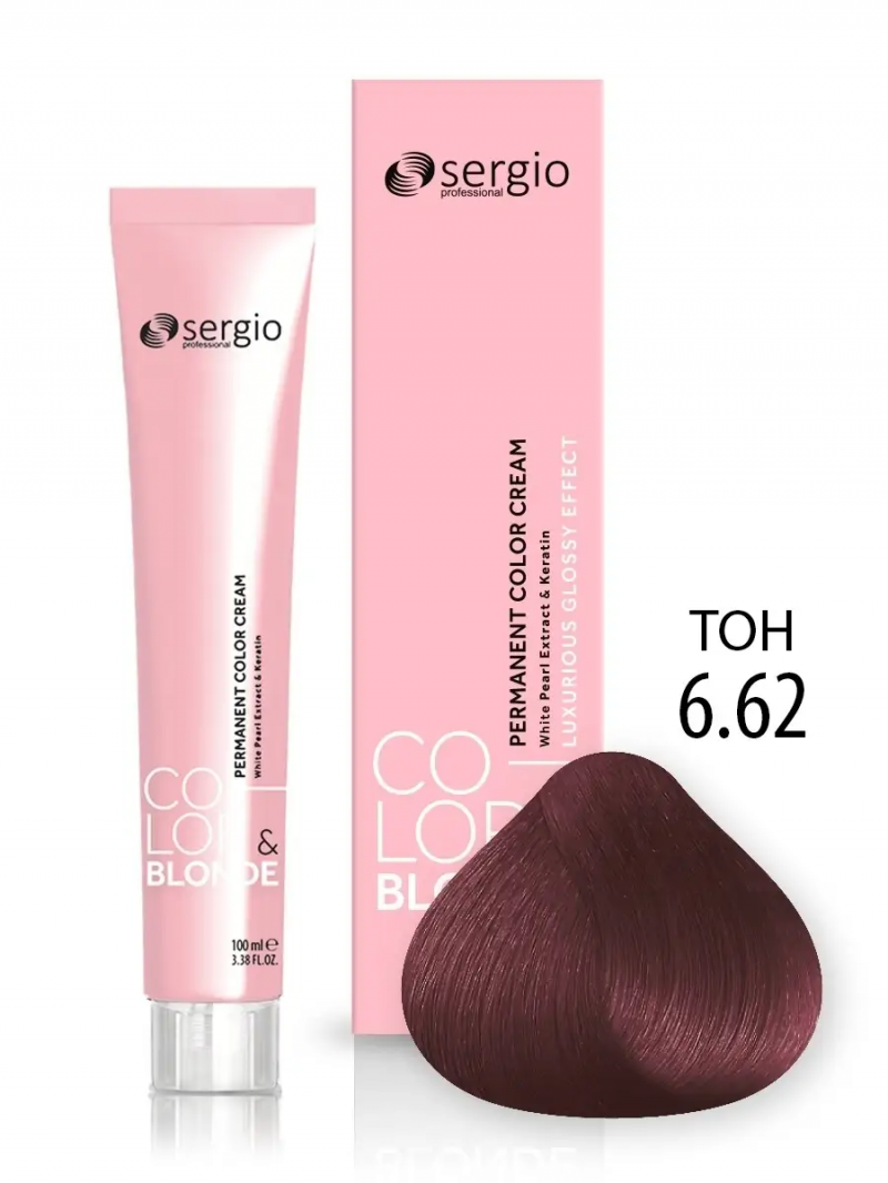 Sergio Professional Краска для волос с кератином COLOR&BLONDE тон 6.62, 100 мл