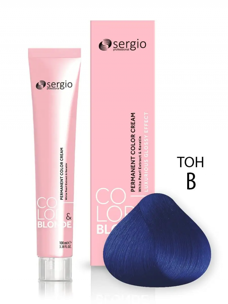 Sergio Professional Краска для волос с кератином COLOR&BLONDE тон BLU, 100 мл