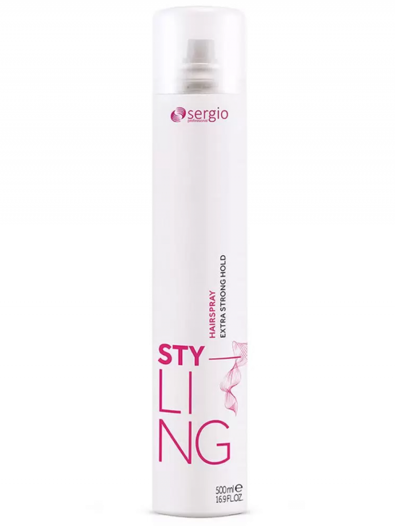 Sergio Professional Финишный лак экстрасильной фиксации Styling HairSpray Extra Strong Hold, 500мл