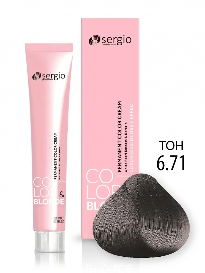 Sergio Professional Краска для волос с кератином COLOR&BLONDE тон 6.71, 100 мл