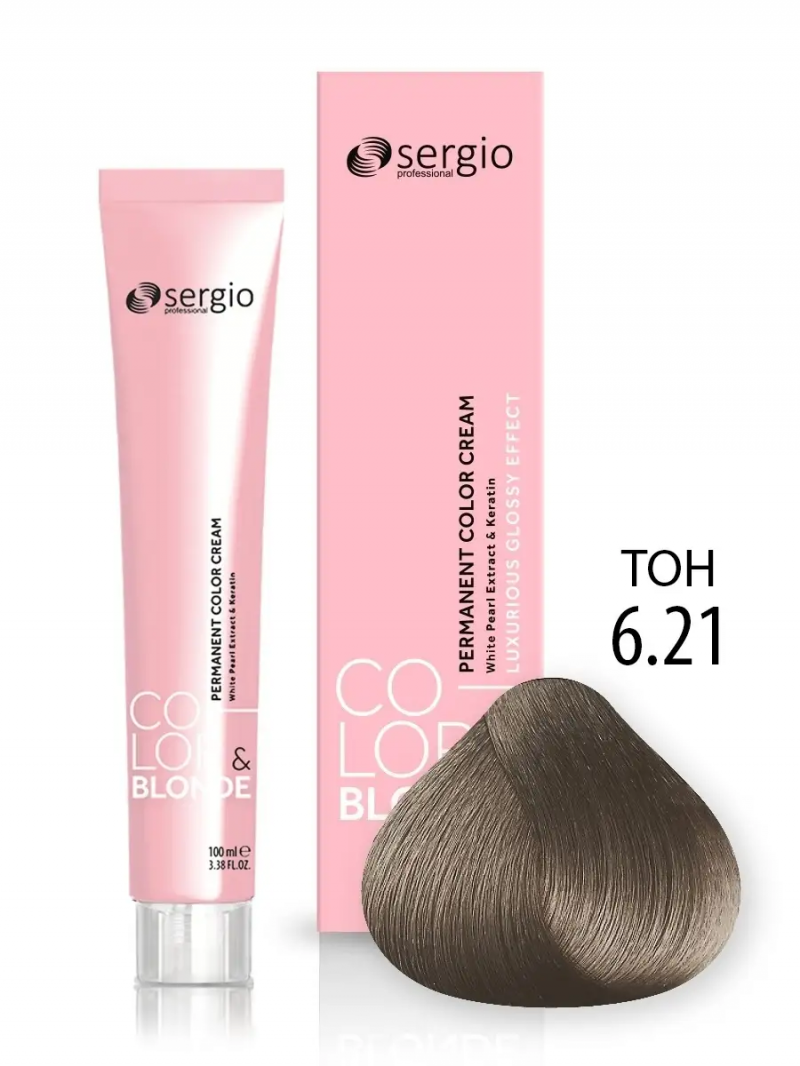 Sergio Professional Краска для волос с кератином COLOR&BLONDE тон 6.21, 100 мл
