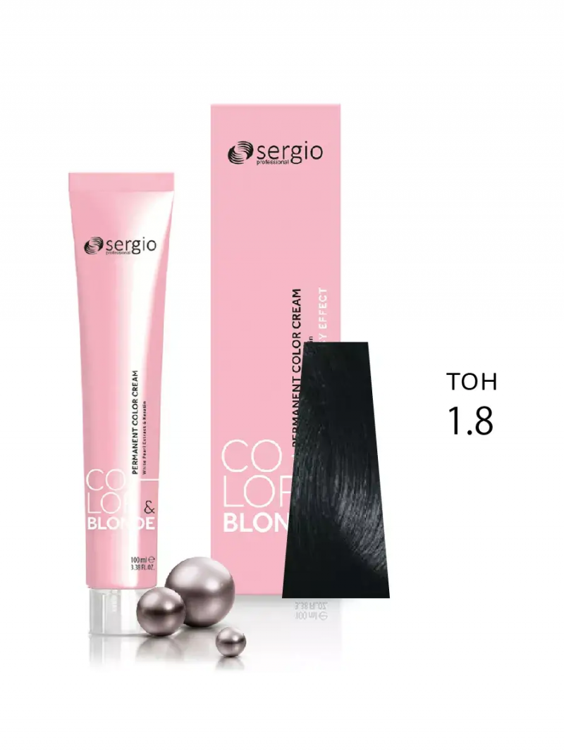 Sergio Professional Краска для волос с кератином COLOR&BLONDE тон 1.8, 100 мл