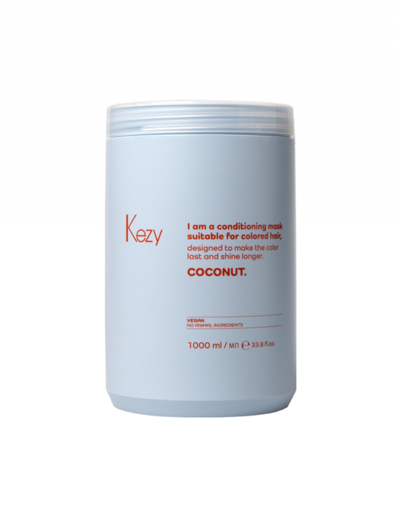 Kezy/ Кэзи I am COCONUT Кондиционирующая маска с экстрактом кокоса для окрашенных волос 1000мл