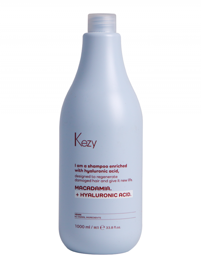 KEZY I am MACADAMIA + HYALURONIC ACID 1000 мл Шампунь для восстановления слабых и поврежденных волос