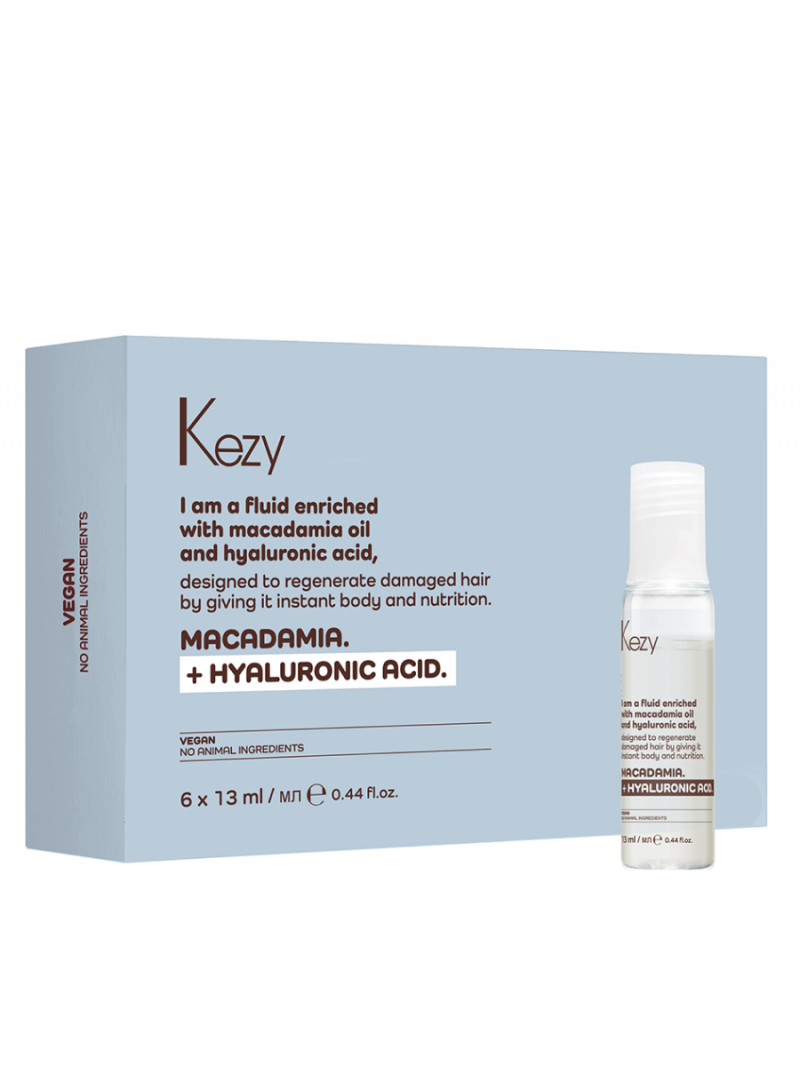KEZY I am MACADAMIA + HYALURONIC ACID 6шт*13мл Флюид для восстановления волос