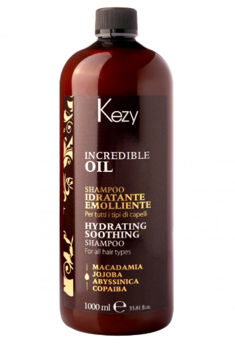Kezy/ Кэзи INCREDIBLE OIL Шампунь увлажняющий и разглаживающий 1000мл