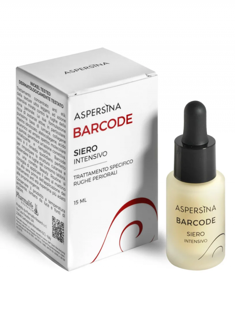 ASPERSINA BARCODE SIERO Сыворотка интенсивная, антивозрастная, востанавливающая для контрура губ с муцином улитки, коллагеном и гиалуроновой кислотой 15мл