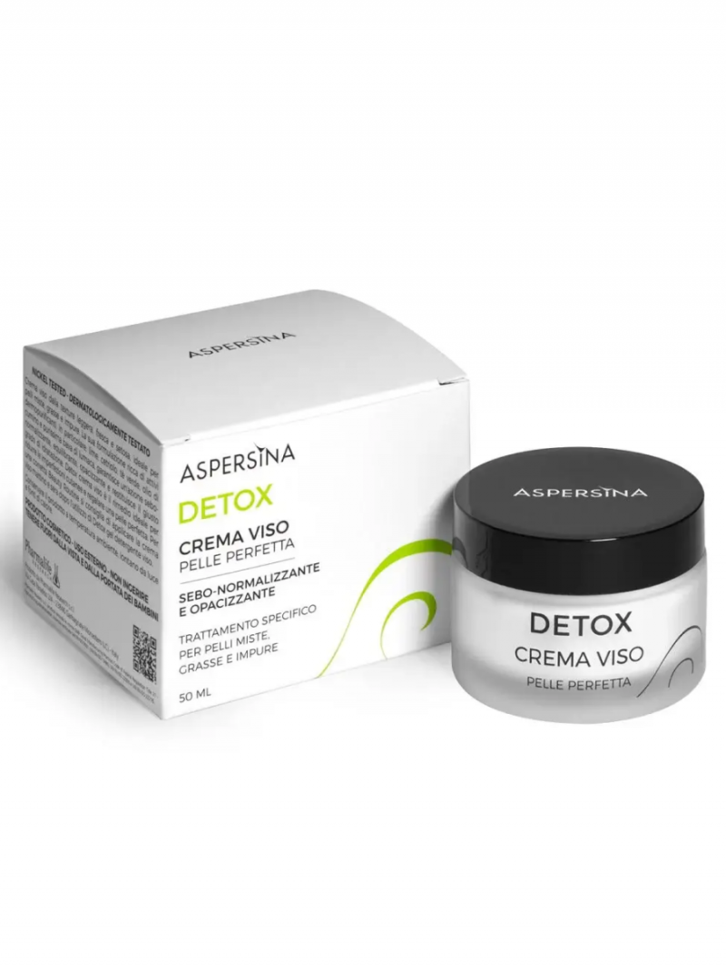 Pharmalife Research ASPERSINA DETOX CREMA VISO Крем детокс для комбинированной и жирной кожи себорегулирующий, матирующий, увлажняющий с муцином улитки 50мл