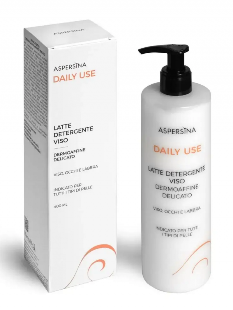Pharmalife Research ASPERSINA DAILY USE LATTE DETERGENTE VISO Нежное очищающее молочко для снятия макияжа с муцином улитки и гиалуроновой кислотой 400мл