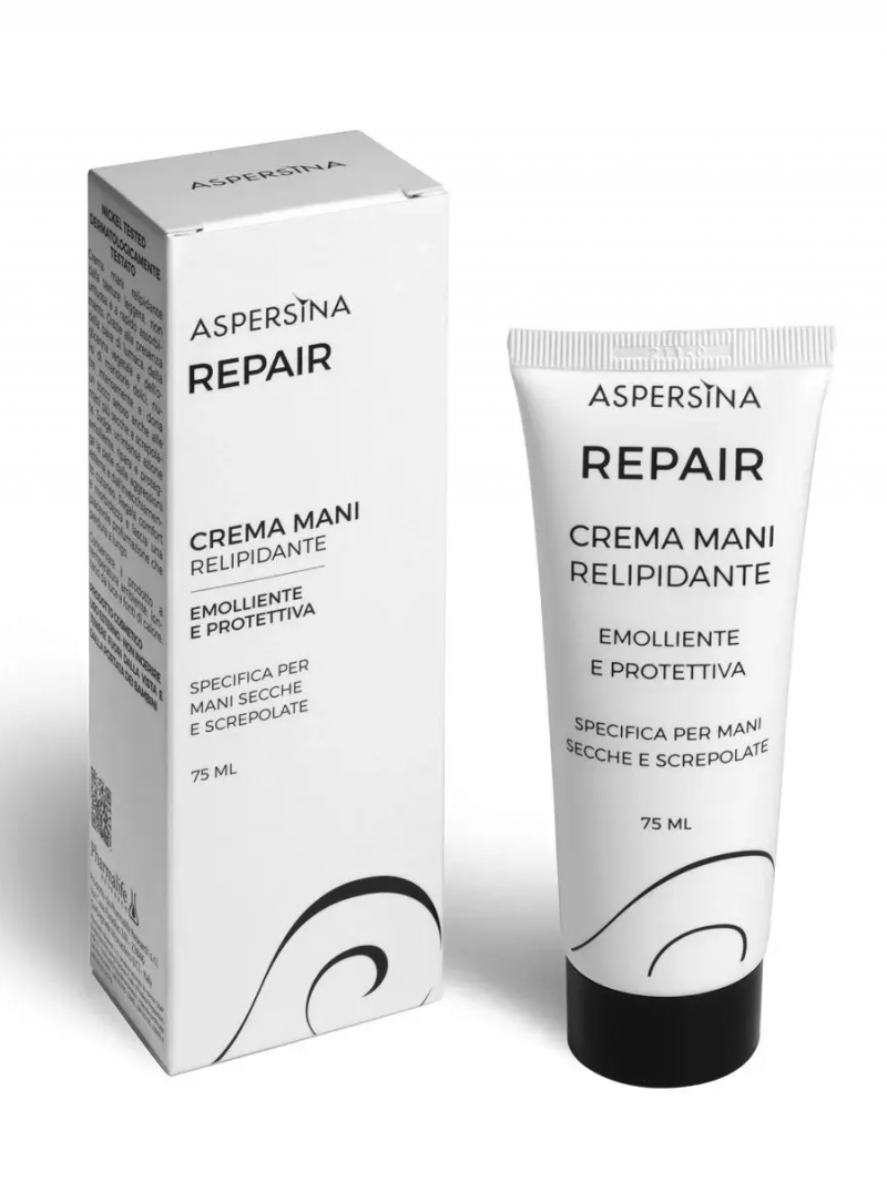 ASPERSINA REPAIR CREMA MANI Крем для рук восстанавливающий питательный для сухой и потрескавщейся кожи с муцином улитки и миндальным маслом 75мл