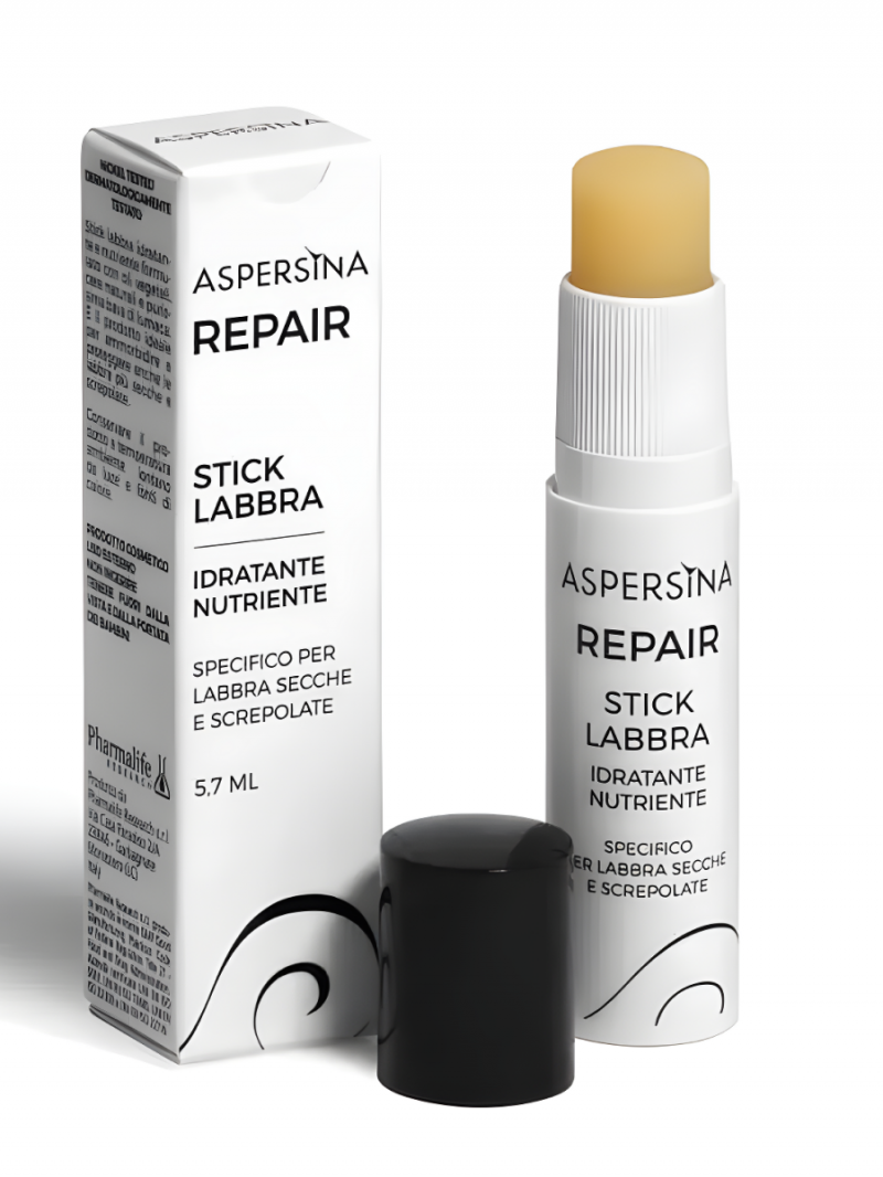 Pharmalife Research ASPERSINA REPAIR STICK LABBRA Бальзам - стик для сухих, потрескавшихся губ восстанавливающий, питательный с муцином улитки, маслом ши и жожоба