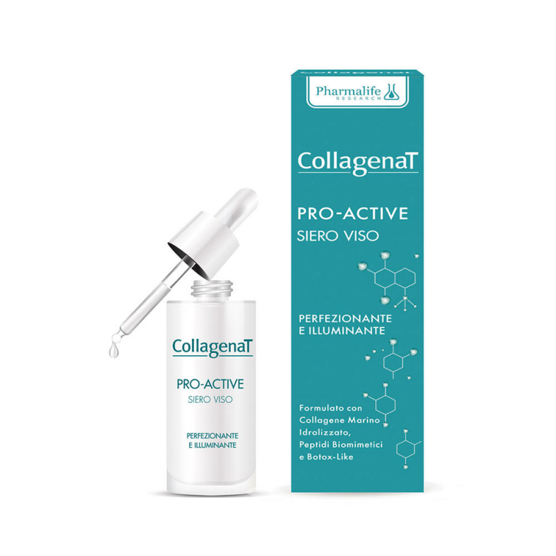 Pharmalife Research CollagenaT Pro-Active Face Serum Сыворотка лифтинг для лица увлажняющая с морским коллагеном, гиалуроновой кислотой и пептидами 30мл