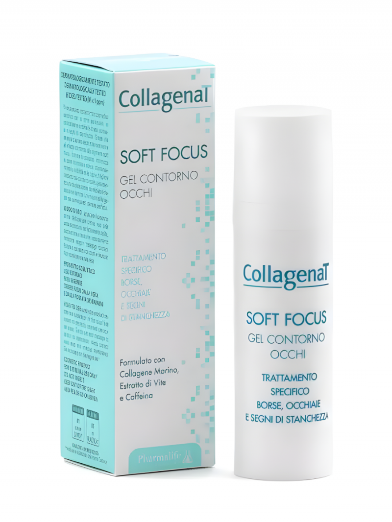 Pharmalife Research CollagenaT Soft Focus eye contour gel Гель для контура глаз от мешков, темных кругов с морским коллагеном кофеином и пептидами 30мл