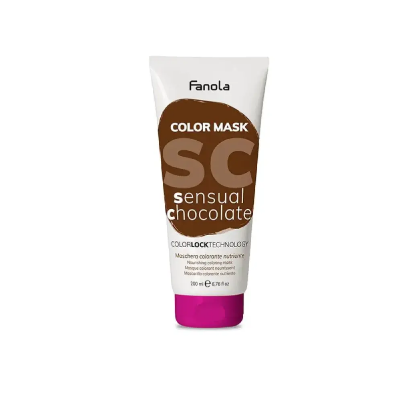 Fanola Фанола COLOR MASK Питательная тонирующая маска для натуральных волос Чувственный шоколад 200 мл.