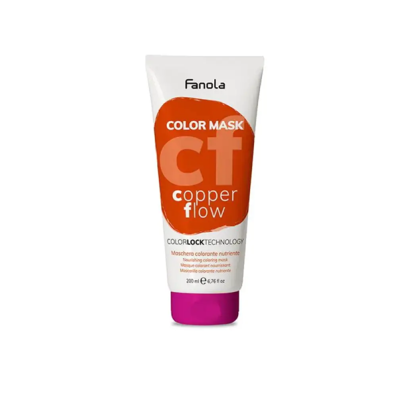 Fanola Фанола COLOR MASK Питательная тонирующая маска для натуральных, окрашенных волос Медный поток 200 мл.