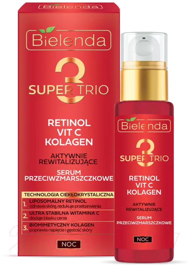 BIELENDA Биленда SUPER TRIO RETINOL + VIT C + KOLAGEN Активно восстанавл сыворотка против морщин 30мл