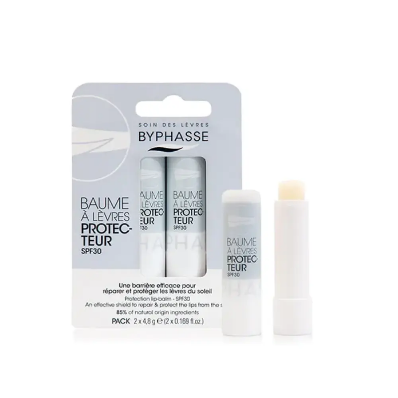 BYPHASSE Байфаз Защитный бальзам для губ, SPF30 (2 Х4,8г)