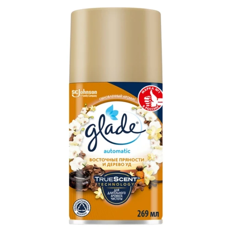 Glade Освежитель воздуха Automatic Восточные пряности и дерево уд сменный баллон 269 мл
