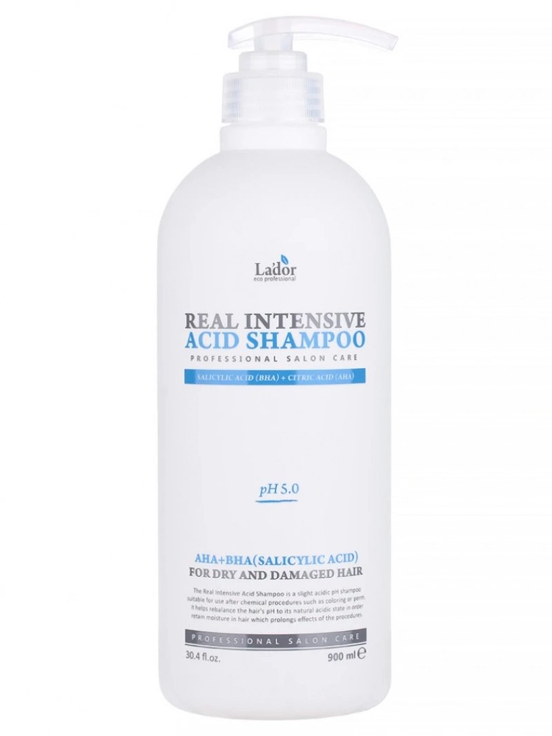 Шампунь для волос с АНА и ВНА кислотами La'dor (Ладор) Real Intensive Acid Shampoo (900мл)