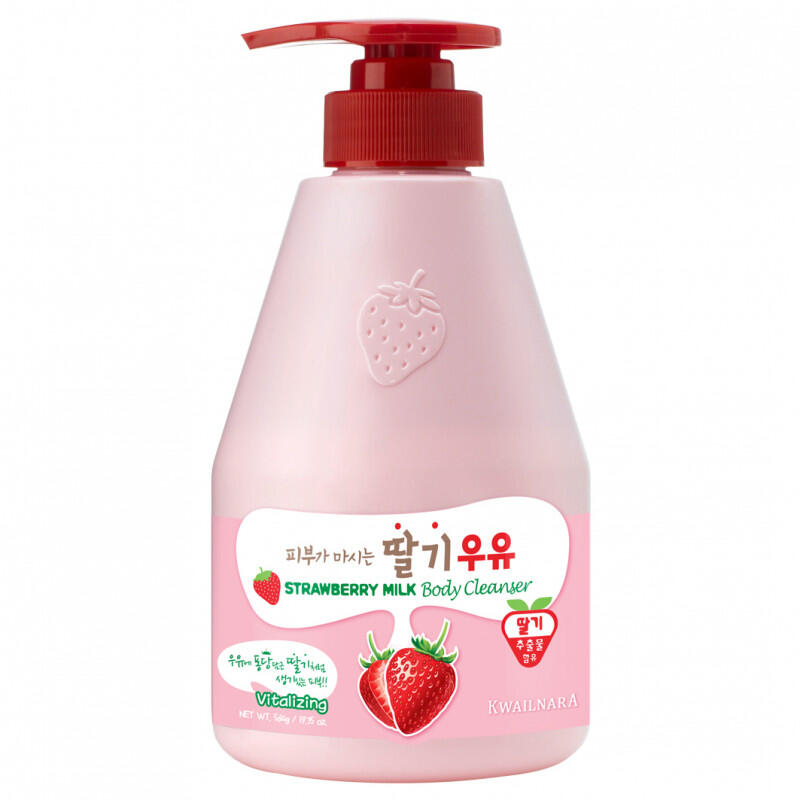 Гель для душа клубничный Welcos Kwailnara Strawberry Milk Body Cleanser (560мл)
