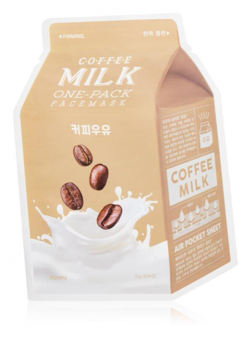 Укрепляющая маска с экстрактом кофе и коллагеном - Coffee milk one-pack - A'PIEU - 21 г
