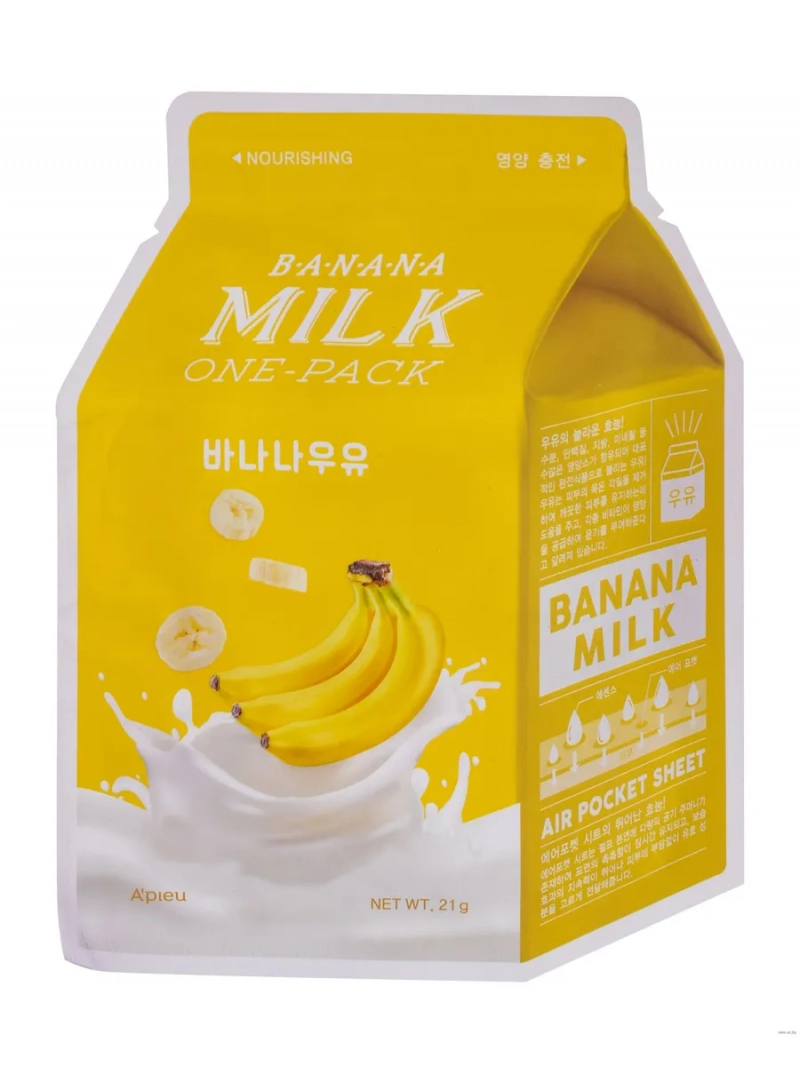 Тканевая маска с экстрактом банана A`Pieu Banana Milk One-Pack (21г)