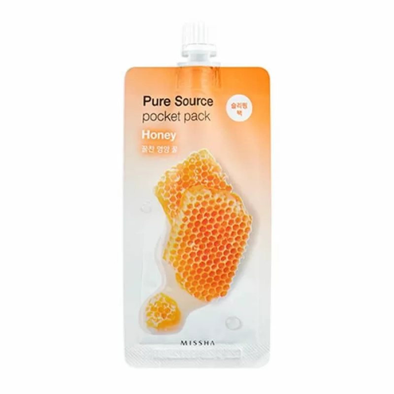 Ночная несмываемая маска для лица с экстрактом мёда Missha/Миша Pure Source Pocket Pack Honey (10мл)