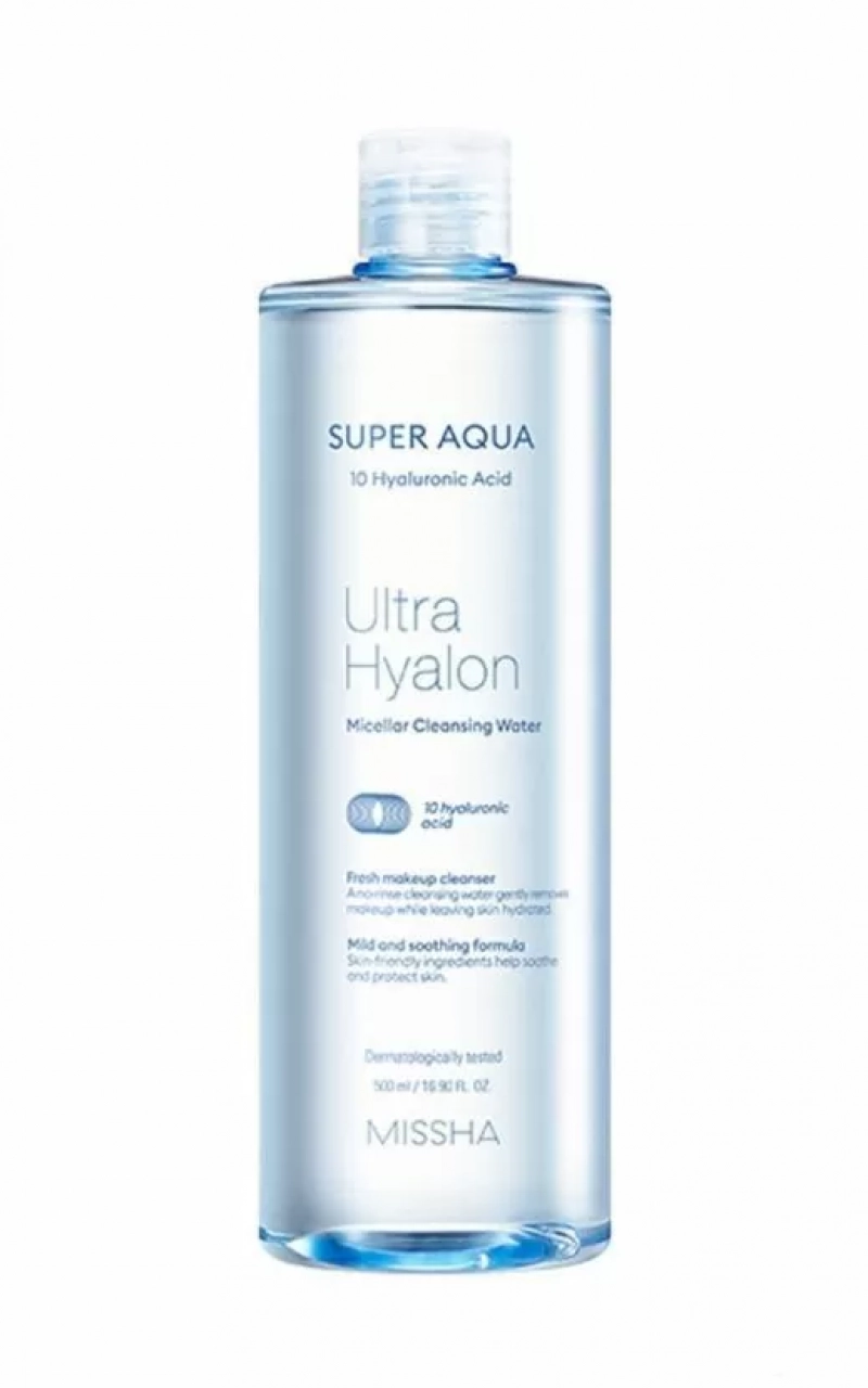 Жидкость для снятия макияжа Missha/Миша Super Aqua Ultra Hyalon Micellar Cleansing Water (500мл)