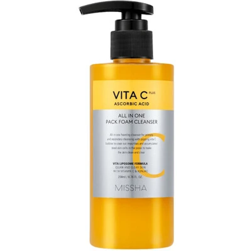 MISSHA/Миша Пузырьковая пенка для умывания Vita C Plus All In One Pack Foam Cleanser, 200 мл