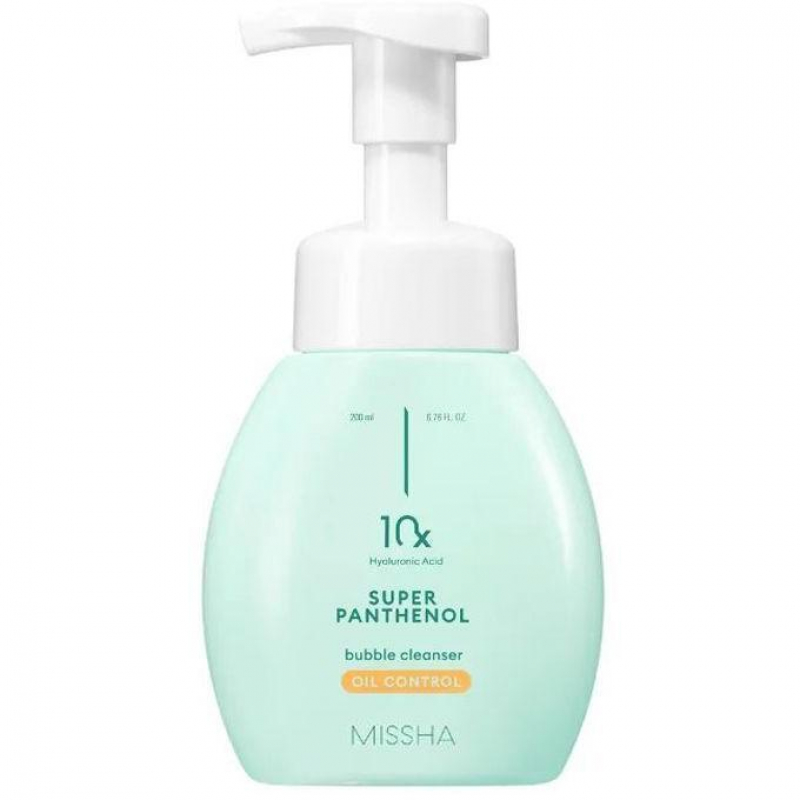 Нежная нормализующая пенка для умывания MISSHA Super Panthenol Bubble Cleanser Oil Control, 200мл