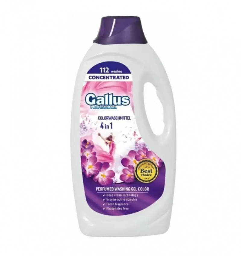 Гель для стирки белья Gallus Галлус Color 4 в 1 цветных тканей, 4,05 л