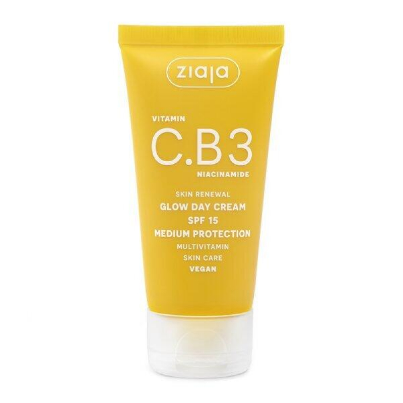 Дневной крем с витамином С и ниацинамидом Зая Ziaja Vitamin C.B3 Niacinamide Glow SPF 15, 50 мл