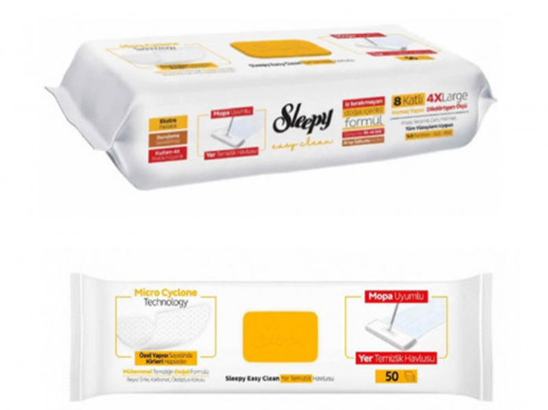 Влажные салфетки для мытья пола Sleepy White Soap Additive, 50 шт