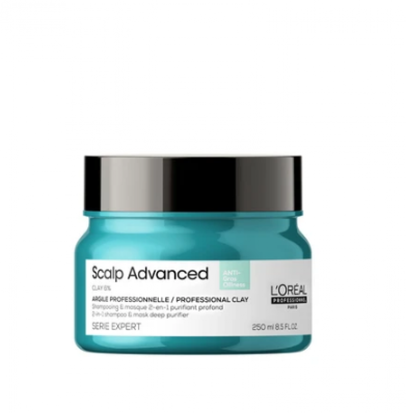 Шампунь-маска LOREAL PROFESSIONNEL Scalp Advanced Serie Expert 2 в 1 глубоко очищающий для кожи головы, 250 мл