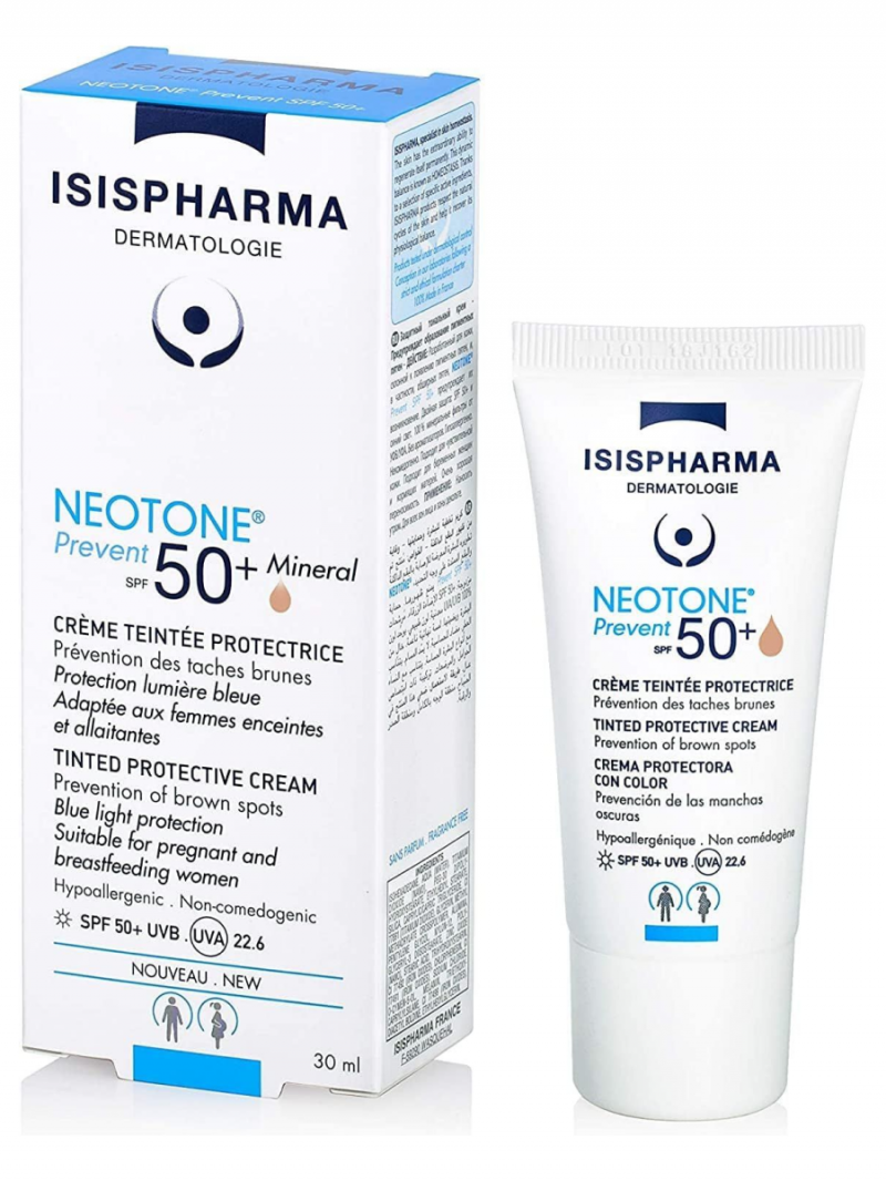IsisPharma NEOTONE SPF 50 Защитный тонирующий крем от пигментных пятен Prevent СПФ 50 тон светлый Неотон Превент Исис Фарма 30мл