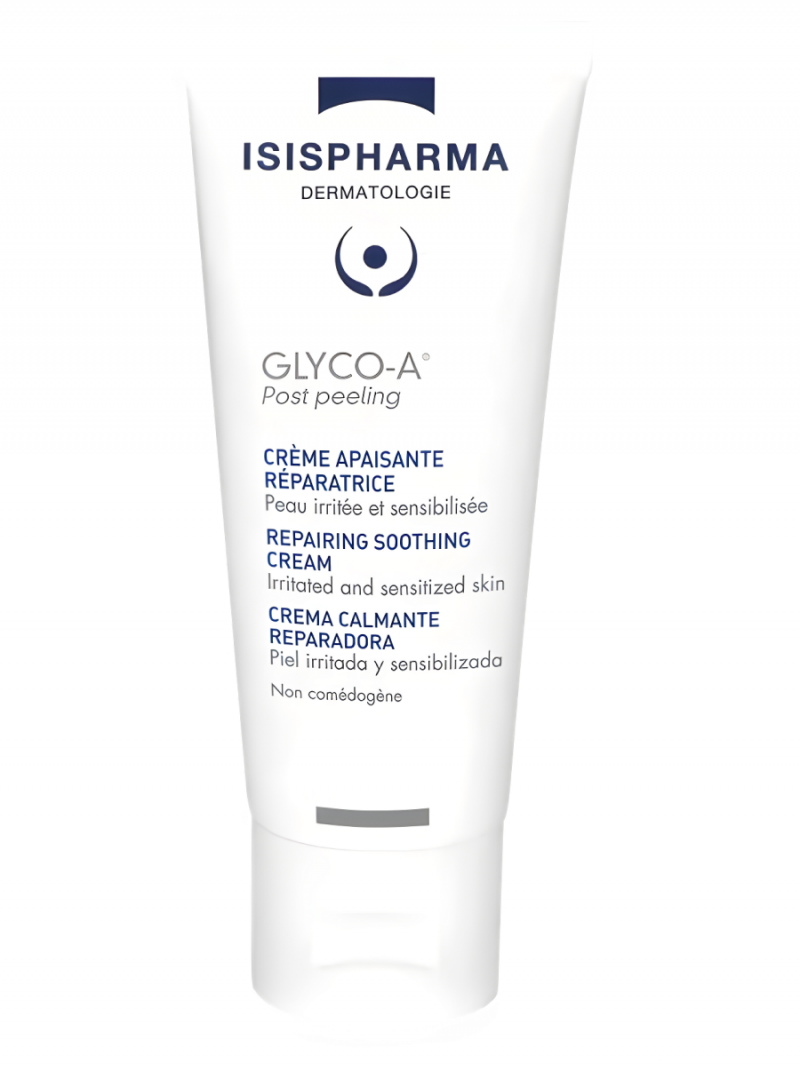 ISISPHARMA GLYCO-A Крем после пилинга успокаивающий восстанавливающий Post Peeling Постпилинговый крем для раздраженной и чувствительной кожи 40мл