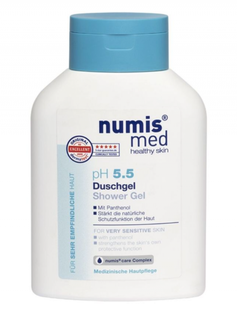 Numis med / Нумис мед Гель для душа pH 5,5 для чувствительной кожи с пантенолом, 200 мл.