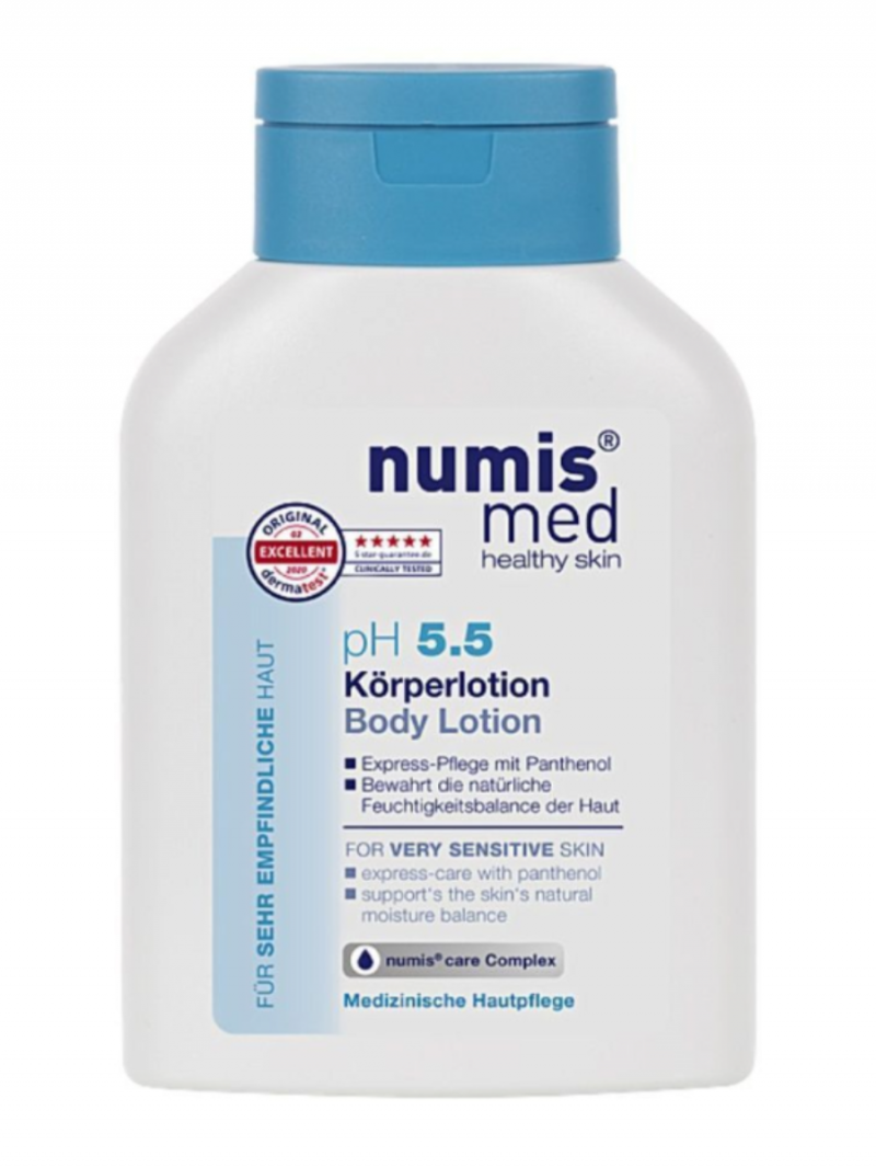 Numis med / Нумис мед Лосьон для тела успокаивающий pH 5,5 для чувствительной кожи с пантенолом, 200 мл.